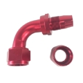 -16AN 90° Degree Swivel Seal Oil/Fuel/Gas Hose Line End Fitting Adapter Red