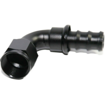 1x 12AN AN-12 Fitting Black 90 Degree Swivel Fuel Oil Gas Line Push On Hose End