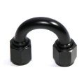 1x Black AN6 Female to 6AN AN-6 Female 180 Degree U Shape Swivel Fitting Adapter