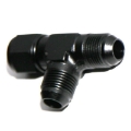 1x Flare 3 Way T Tee Fitting Adapter BLACK AN8 Male to AN8 8-AN Female