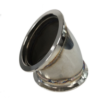 3.5" I.D. 4.23" O.D. V-band Stainless Steel 45 Degree Elbow Conversion Adapter