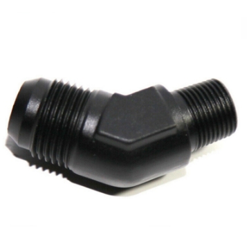45 Degree AN8 8AN Male to 1/4"NPT Male Fuel Oil Gas Line Fitting Adapter Black