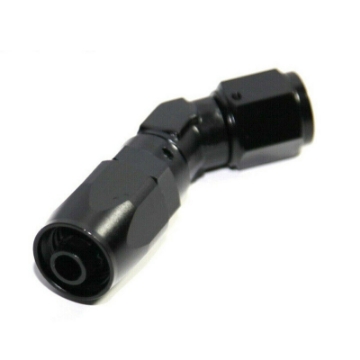 45 Degree Swivel Fuel Oil Gas Line Hose End 6AN AN-6 Union Elbow Fitting Black