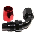 90 Degree -10AN AN10 Swivel Oil/Fuel/Gas Line Hose End Fitting Adapter Black+Red