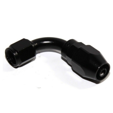 AN-4 AN4 90°Swivel-Seal Fuel Oil Gas Line Hose End Fitting Adapter Black + Black