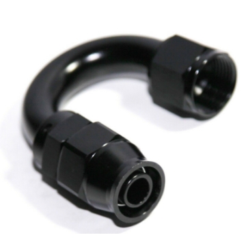 AN10 10AN AN-10 180 Degree Swivel Fuel Oil Gas Line PTFE Hose End Fitting Black