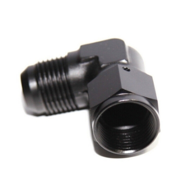 AN10 10AN Female to AN-10 Male 90 Degree Swivel Fuel Oil Gas Line Fitting Black