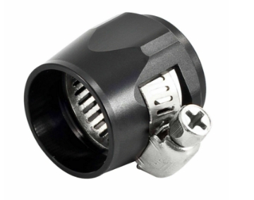 Picture of AN8 AN-8 Push On Hose End Cover Clamp Finisher Black Aluminum Anodized Fitting
