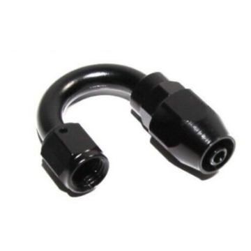 Black AN-4 AN4 180° Swivel-Seal Fuel Oil Gas Line Hose End Fitting Adapter