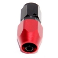 Black + Red 0 Degree AN4 Swivel-Seal Fuel Oil Gas Line Hose End Fitting Adapter