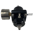 Black Universal Aluminum Fuel Pressure Regulator Adjustable Pressure with Gauge