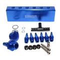 BLUE 1/8" NPT 6 Port Vacuum Manifold Kit fit Turbo Intake Manifold EMUSA