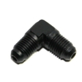 EMSUA 90 Deg Swivel Fuel Oil Gas Line 4AN Male to Male AN4 Fitting Adapter Black