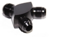 Picture of EMUSA AN10 10-AN Male to 2X AN8 8-AN Male 3-Way Y-Block Fitting Adapter Black