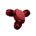 EMUSA Red Aluminum Oil Fuel Fluid Y Block Flare Fitting 8x 8x 8AN Male Adapter