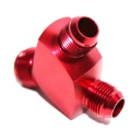 Fitting Adapter 3-Way Y-Block AN12 12-AN Male to (two) AN10 10-AN Male RED