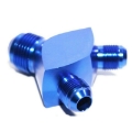 Fitting Adapter 3-Way Y-Block AN12 12-AN Male to (two) AN8 8-AN BLUE