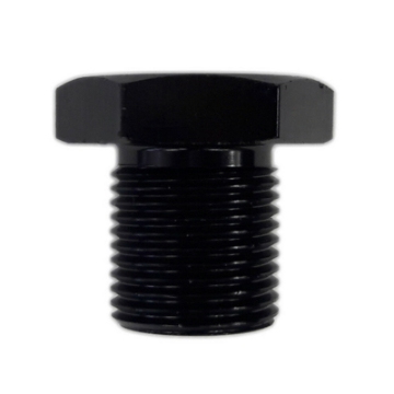 One (1) Black Aluminum Oil Filter with 1/2-28 to 3/4-16 Threading