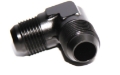 Picture of (one) 10AN Male to AN-10 Male 90 Degree Swivel Fuel Oil Gas Line Fitting Black