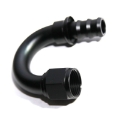 (one) 12AN AN-12 180° Swivel Fuel Oil Gas Line Push-on Hose End Fitting Black
