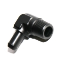 (one) 1/2NPT Male to 1/2" Hose Barb 90 Degree Black Aluminum Fitting Adapter