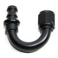 (one) 180° AN8 8AN AN-8 Swivel Fuel Oil Gas Line Push-on Hose End Fitting Black