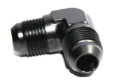 Picture of (one) 90 Degree AN8 8AN Male to AN-8 Male Swivel Fuel Oil Gas Line Fitting Black