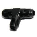 (one) AN6 6-AN Male to 2x AN6 6-AN Male Black 3-Way Tee T-Piece Fitting Adapter