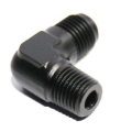 (one) AN6 6AN Male to 1/4NPT Male 90 Degree Fuel Oil Gas Line Fitting Adapter