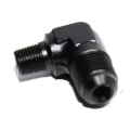 (one) AN6 6AN Male to 1/8NPT Male 90°Deg Fuel Oil Gas Line Fitting Adapter Black