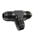 (one) AN8 8-AN Male to 2x AN8 8-AN Male Black 3-Way Tee T-Piece Fitting Adapter