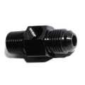 (one) Black 6AN Male to 1/4NPT Male Fitting Adapter + 1/8NPT Pressure/Temp Port