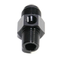 (one) Black 8AN to Male 3/8NPT Straight Fitting+1/8NPT Pressure/Temp Port