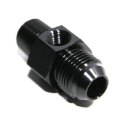 (one) Black 8AN to Male 3/8NPT Straight Fitting+1/8NPT Pressure/Temp Port
