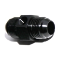 (one) Black AN10 Male to 10AN Male Straight Flare Fitting w/ 1/8NPT Gauge Port