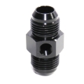 (one) Black AN10 Male to 10AN Male Straight Flare Fitting w/ 1/8NPT Gauge Port