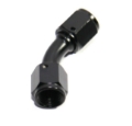 Picture of (one) Black AN4 Female to 4AN AN-4 Female 45 Degree Flare Swivel Fitting Adapter