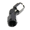 (one) Black AN6 Female to 6AN AN-6 Female 45 Degree Flare Swivel Fitting Adapter