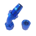 (one) Blue AN-16 AN16 45° Deg Swivel Fuel Oil Gas Line Hose End Fitting Adapter