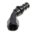 (one)45 Degree AN12 12AN AN-12 Push On/ Push Lock Hose End Fitting Adapter Black