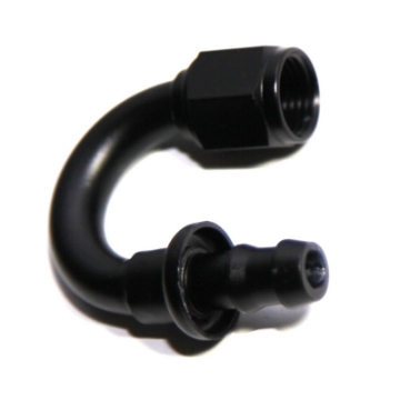 (one)AN6 6AN AN-6 180° Swivel Fuel Oil Gas Line Push-on Hose End Fitting Black