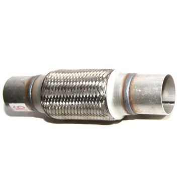 Piping Connector 2" ID 10" Overall Length w/6" Double Braided SS Flex Pipe