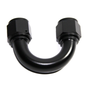 Universal AN-12 Female to Female 180 Degree U Shape Swivel Fitting Adapter Black