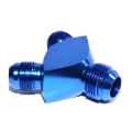 Universal AN10 10-AN Male to 2X AN8 8-AN Male Blue 3-Way Y-Block Fitting Adapter