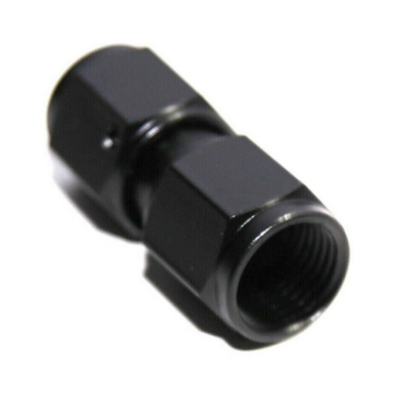 Universal AN6 Female to 6AN Female 0 Degree Flare Swivel Fitting Adapter Black