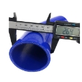 Universal Blue Silicone 2.25" to 2.25" Coupler 45 Degree Angled Elbow Hose 4-Ply